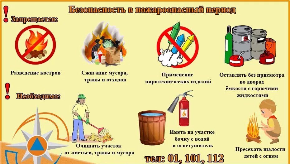 Правила пожарной безопасности во время пожароопасного периода.